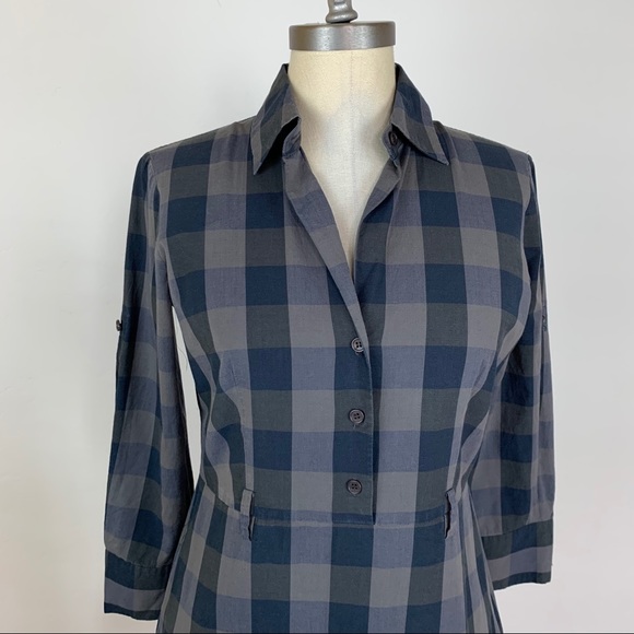 Theory Grey & Black Checkered Shift Dress - Picture 3 of 8
